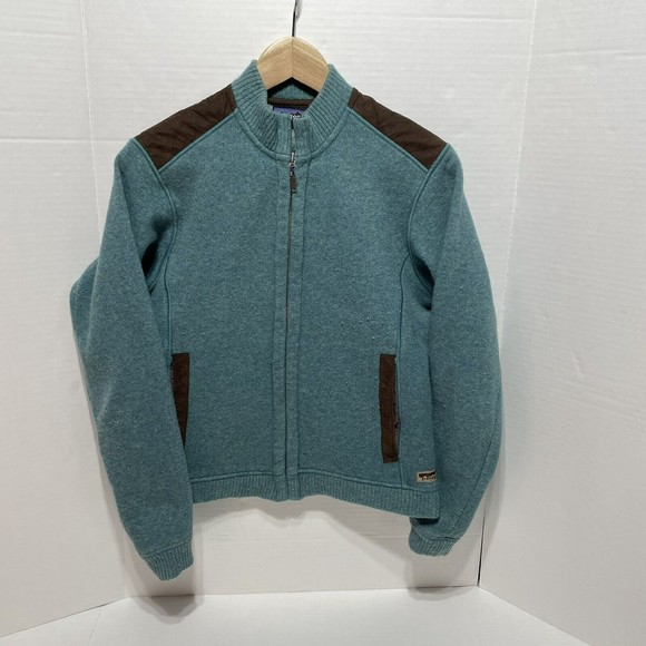 Patagonia Tops - Vintage Patagonia Full Zip Jacket Womens Medium, Teal, Wool Blend, Pockets USA
